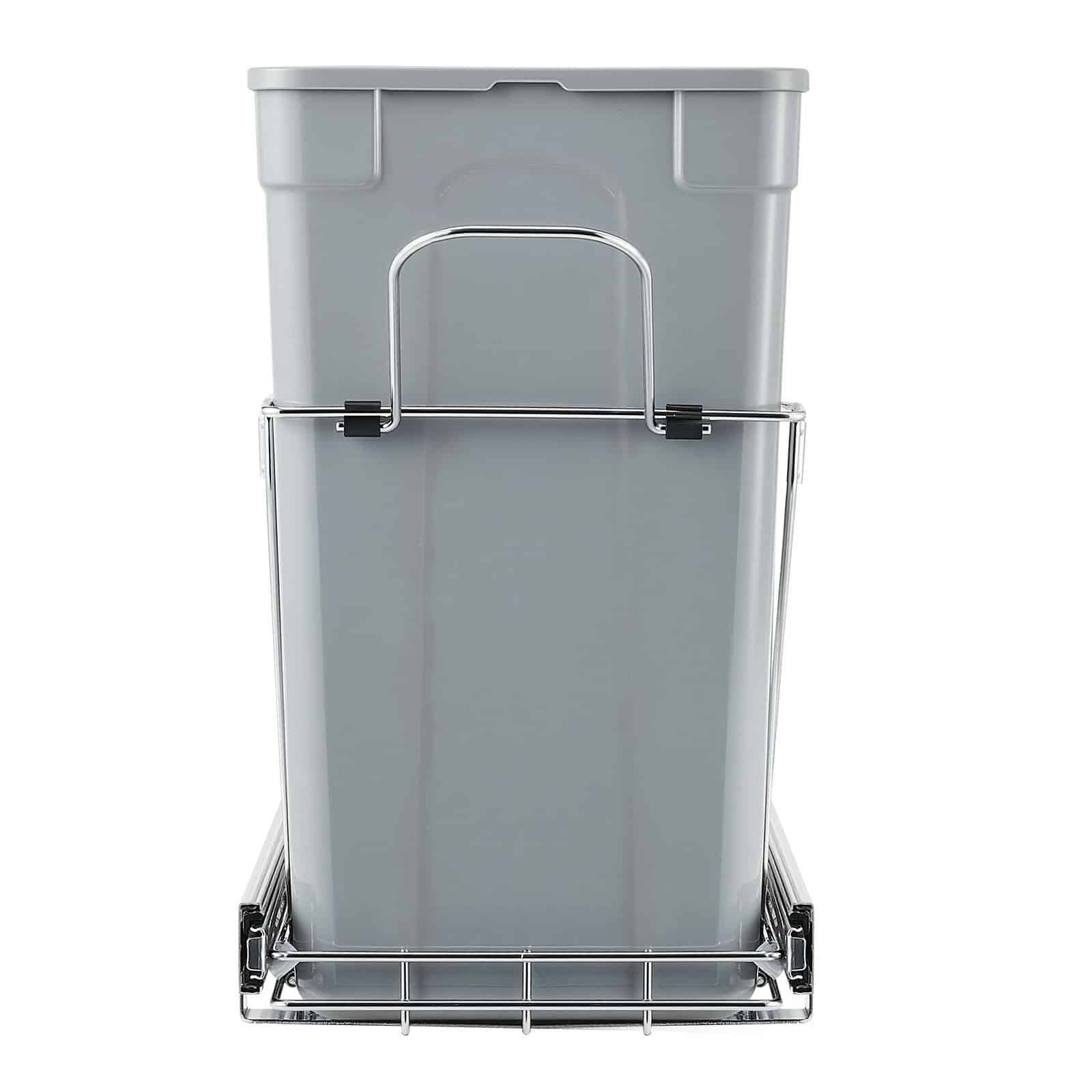 VEVOR Dual Pull-Out Trash Bin 2x25.6L for Kitchen Cabinet, Under Sink Waste Sorter with Heavy-Duty Slide & Handle - Image 11