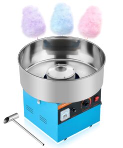 VEVOR 1000W Cotton Candy Machine with 38cm Stainless Steel Bowl, Easy Use, Overheat Protection, for Home & Parties, Blue