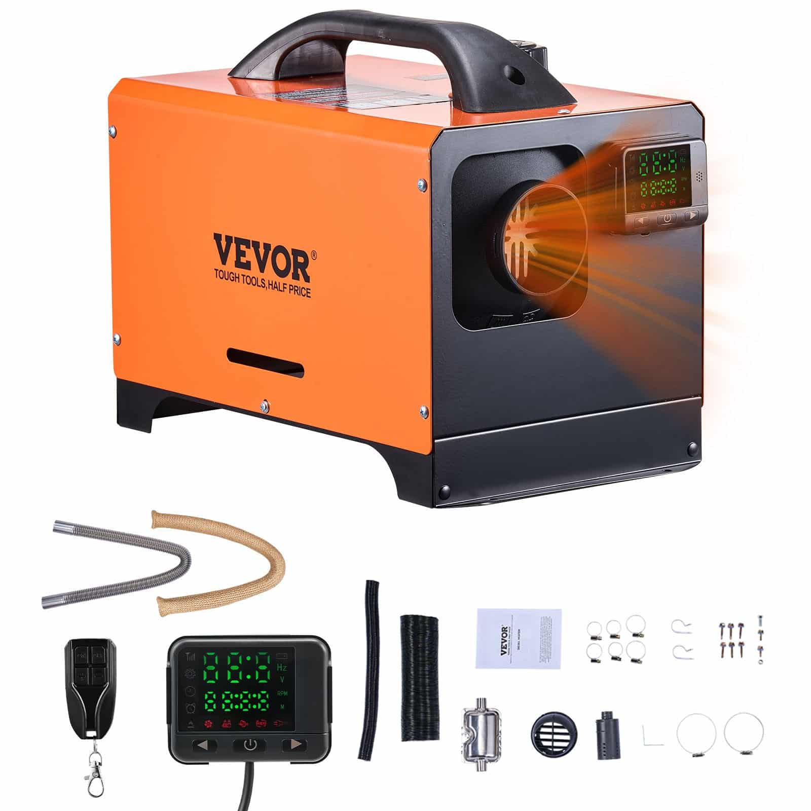 VEVOR 8kW 12-24V Diesel Air Heater with Remote & LCD, Fast Heating, Low Noise, for RV, Truck, Boat, Camper, Trailer