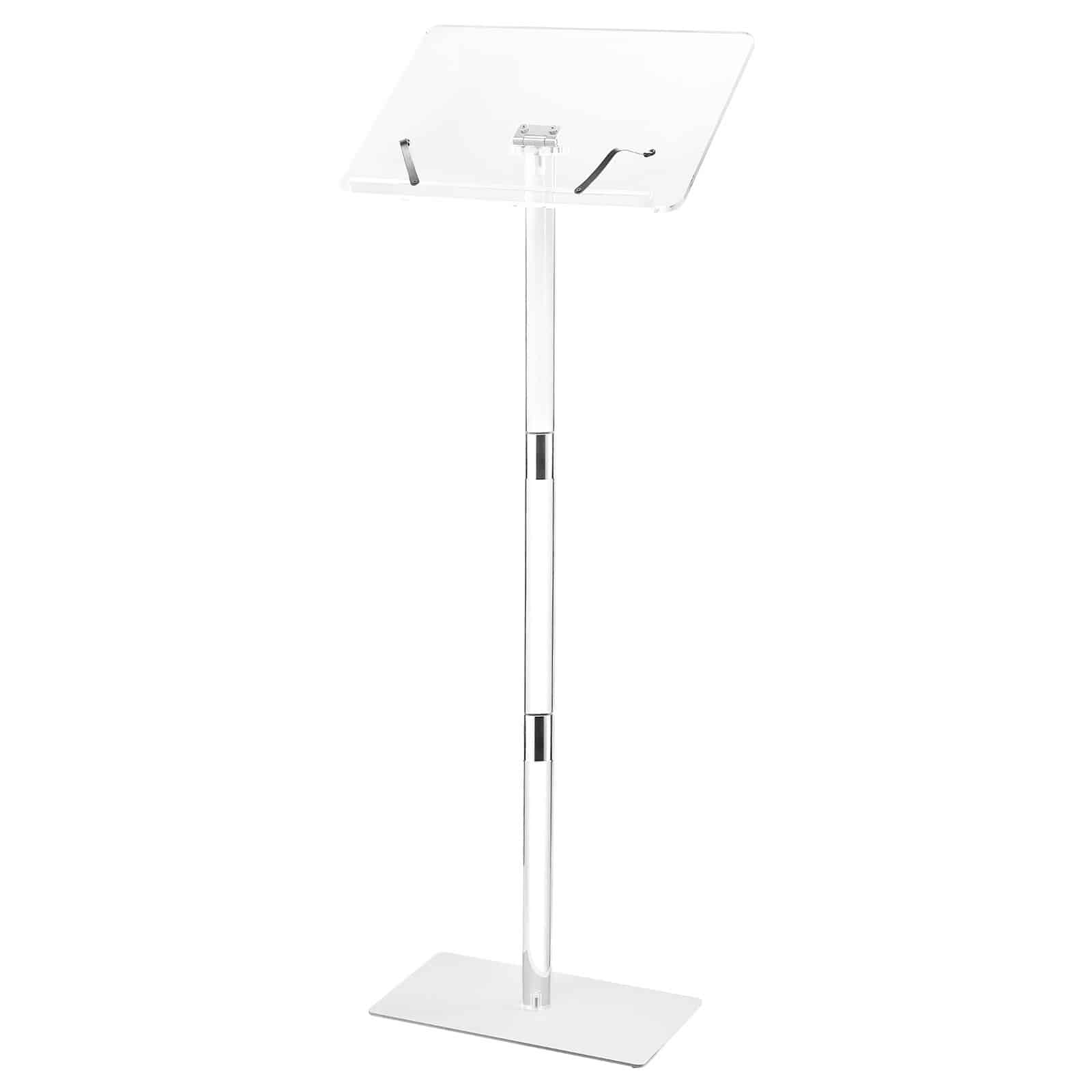 VEVOR 1100mm Acrylic Podium Stand with Adjustable Angle, Portable Lectern for Conferences, Weddings, Classrooms