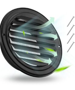 VEVOR вентиляционная решетка 145 мм, круглая из нержавеющей стали с сеткой, для кухни, ванной, гаража, 2 шт., черная