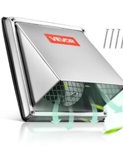 VEVOR настенная вентиляционная решетка 145 мм из нержавеющей стали с сеткой – для ванной, кухни, гаража, подвала, серебристая