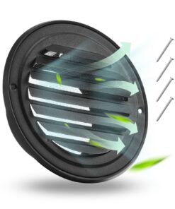 VEVOR 97мм настенное вентиляционное отверстие из нержавеющей стали с сеткой, круглое жалюзийное, для кухни, ванной, гаража, 2 шт., черное