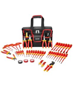 VEVOR 50-Piece 1000V Insulated Screwdriver & Tool Set for Electricians with Magnetic Tips, T-Handle Hex Wrench, Voltage Tester