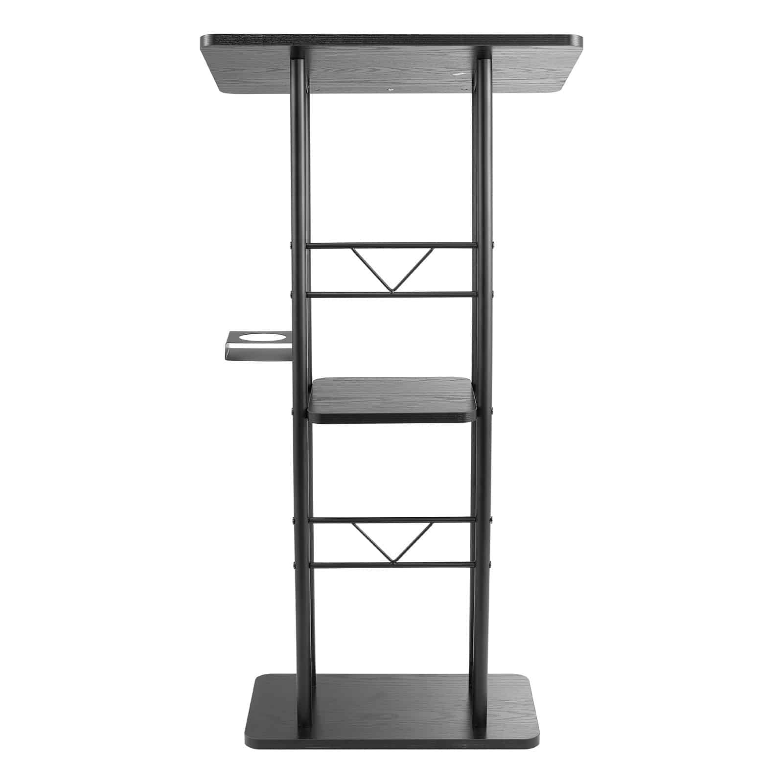 VEVOR 118 cm Metal Podium Stand with Curved Design, Wide Surface, Storage, Cup Holder – for Classroom, Wedding, Conference — изображение 10