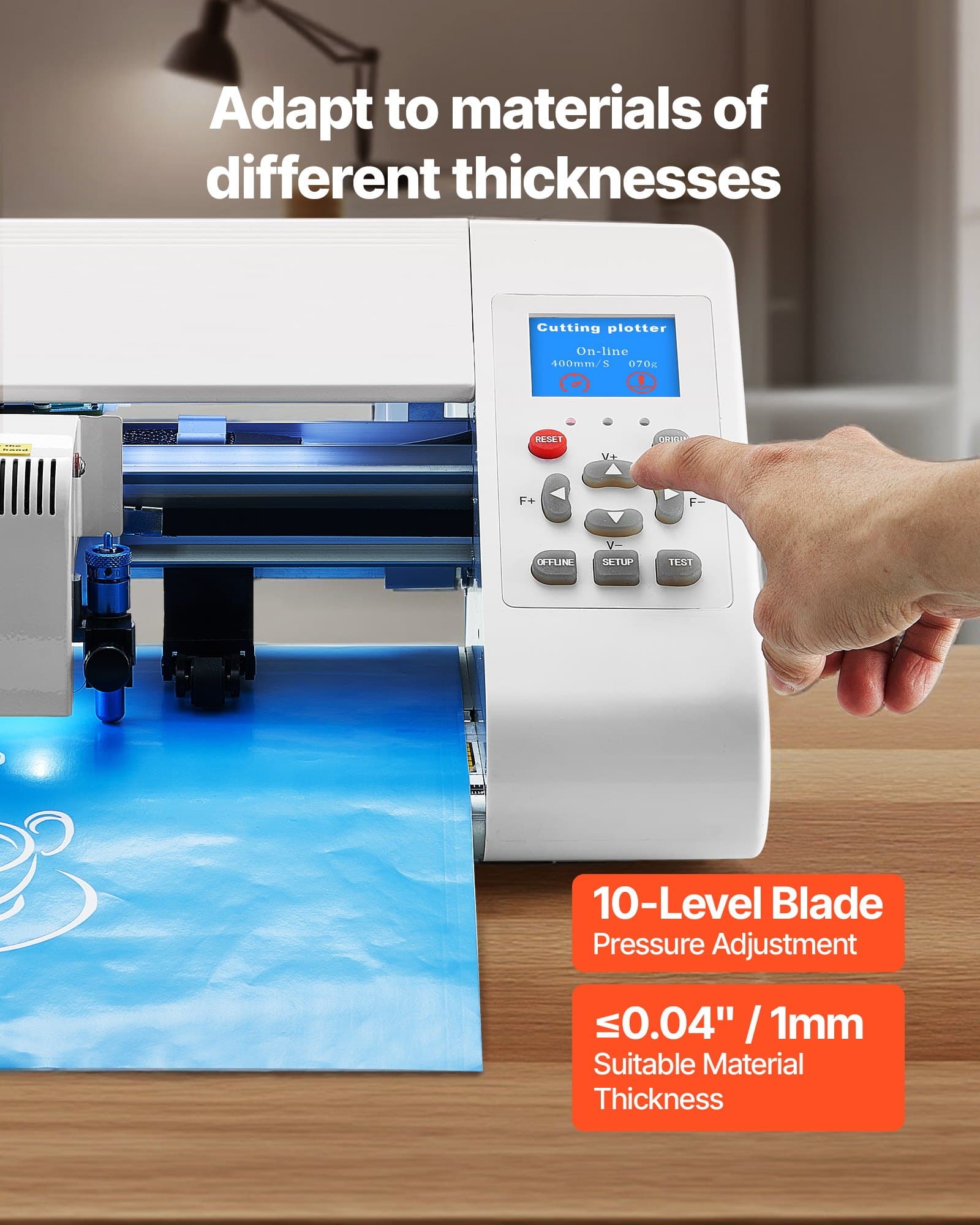 VEVOR Precision Vinyl Cutter with Auto Edge Detection, 330mm Cut Width, Design Software, for DIY Crafts & Stickers — изображение 6