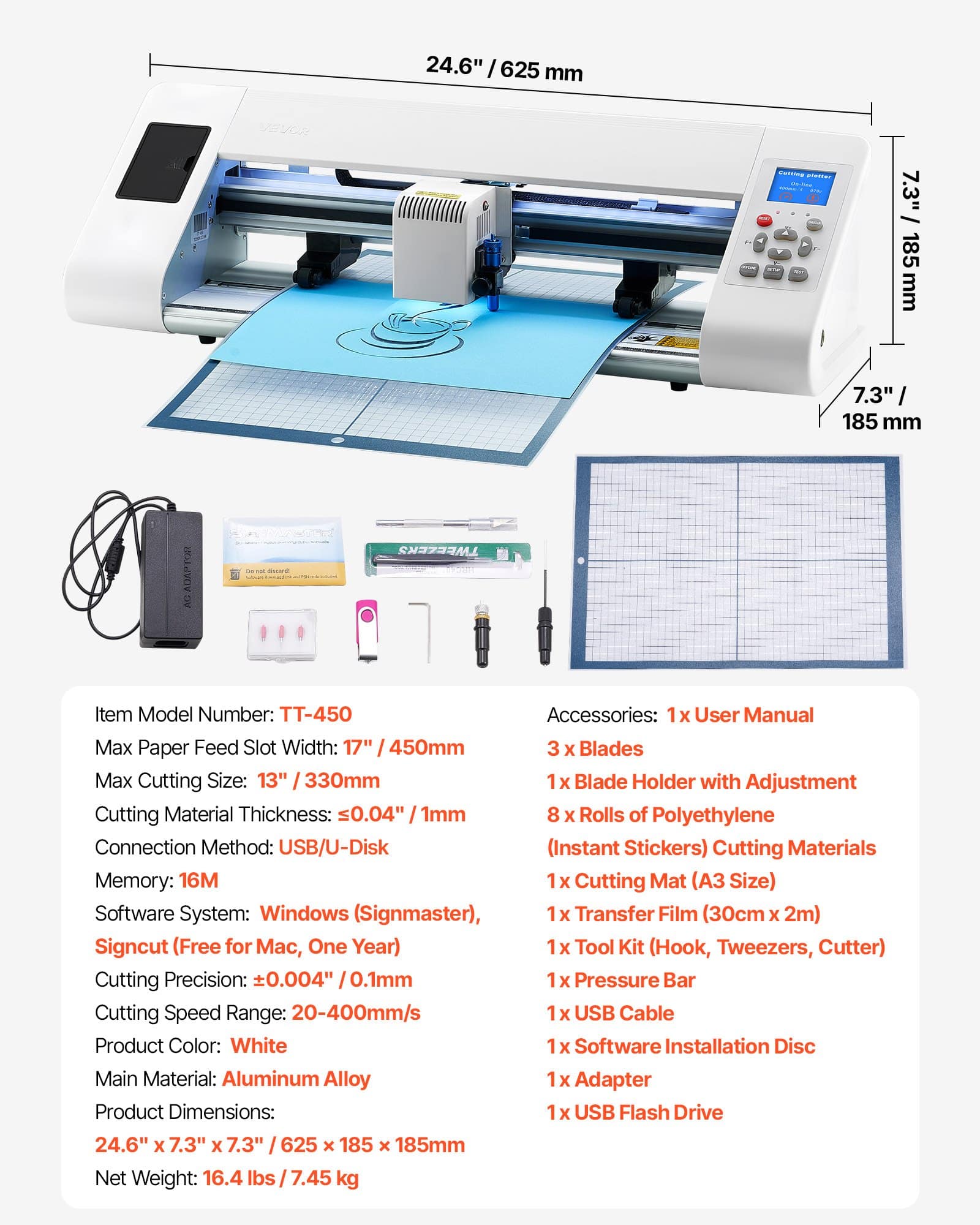 VEVOR Precision Vinyl Cutter with Auto Edge Detection, 330mm Cut Width, Design Software, for DIY Crafts & Stickers — изображение 7