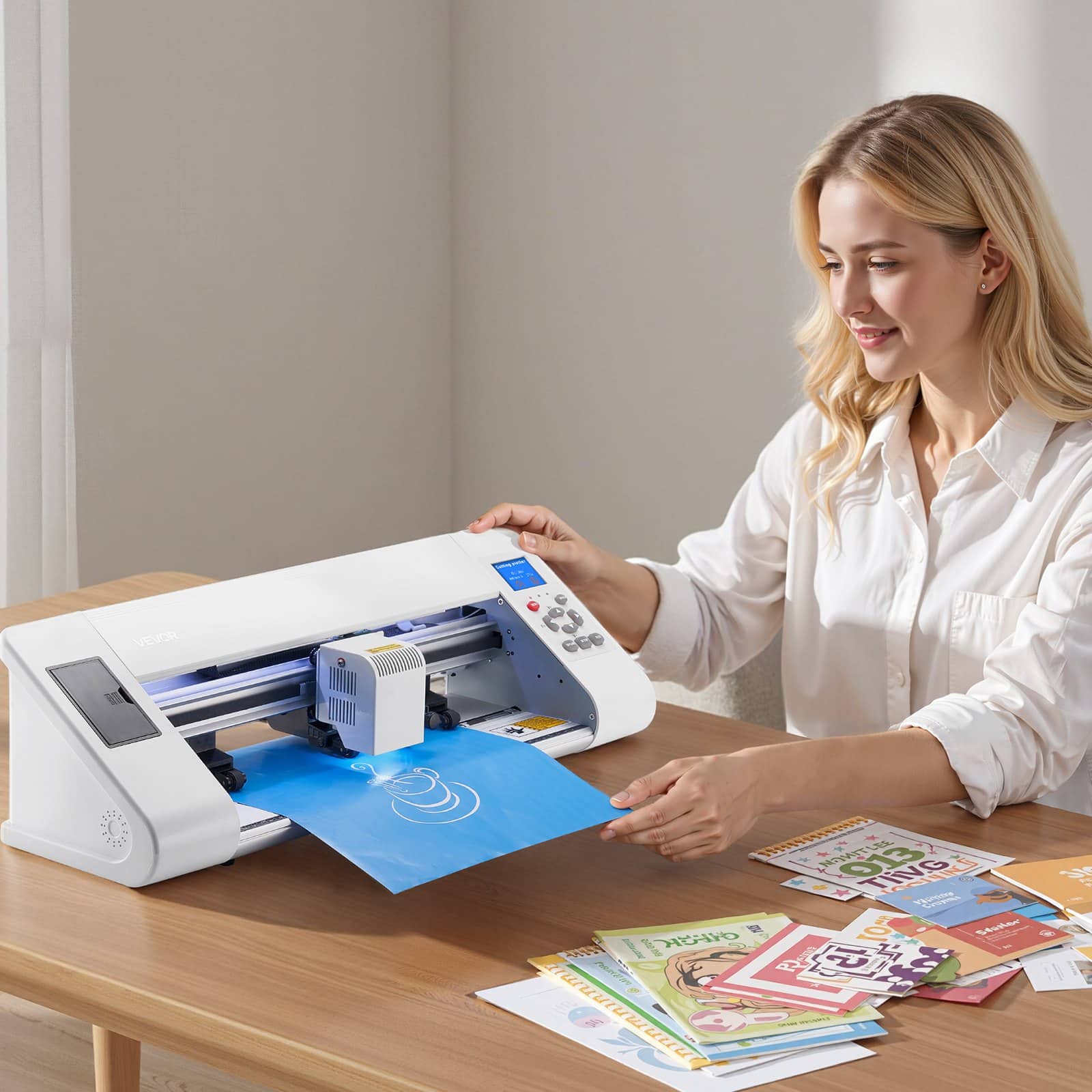 VEVOR Precision Vinyl Cutter with Auto Edge Detection, 330mm Cut Width, Design Software, for DIY Crafts & Stickers — изображение 8