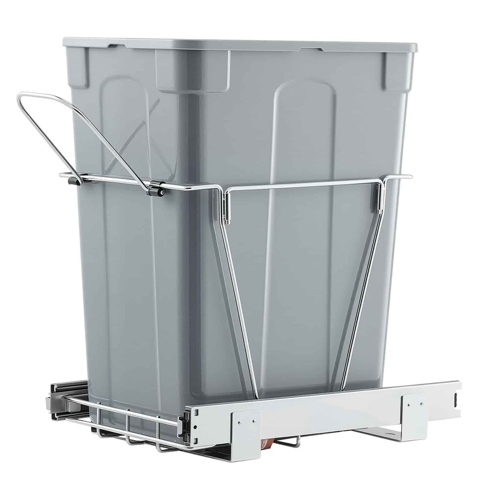 VEVOR 33L Pull-Out Trash Bin for Kitchen Cabinets, Under-Counter Waste & Recycling Container with Handle & Heavy-Duty Slide Rails - Image 12