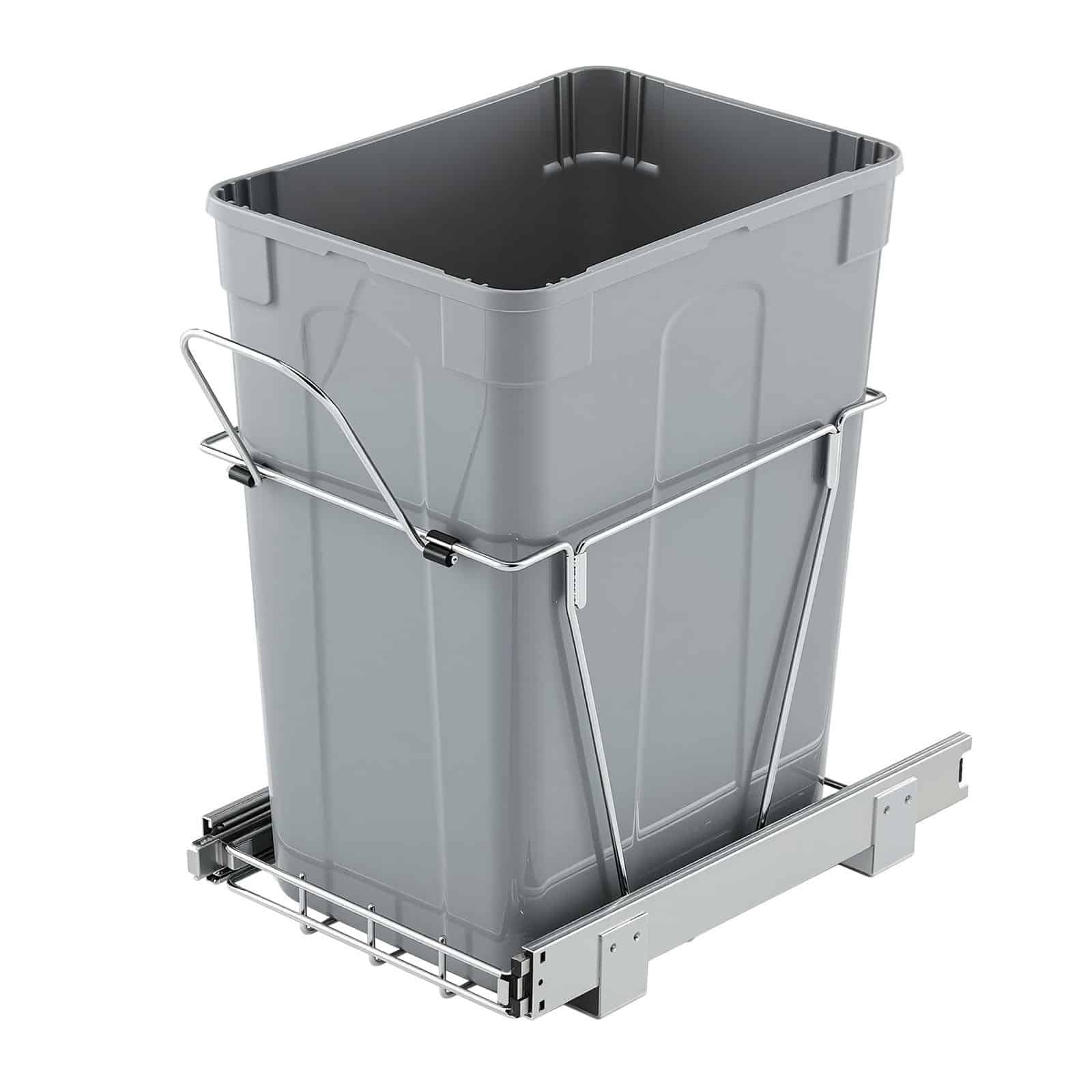 VEVOR 33L Pull-Out Trash Bin for Kitchen Cabinets, Under-Counter Waste & Recycling Container with Handle & Heavy-Duty Slide Rails - Image 9