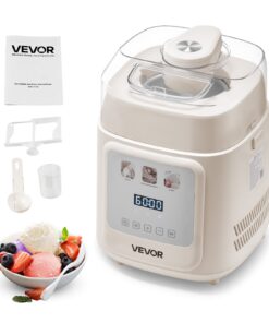 VEVOR 1L Automatic Ice Cream Maker with Built-in Compressor, 4-in-1 Electric Gelato & Frozen Yogurt Machine for Home
