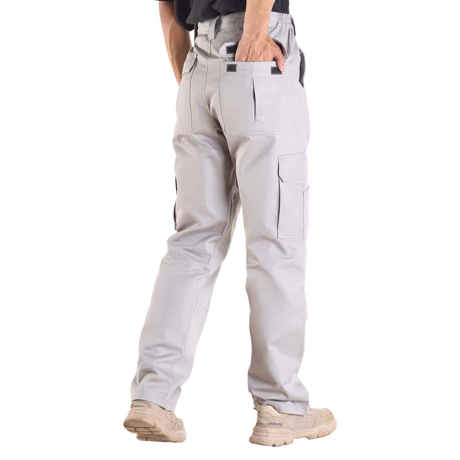 VEVOR Men's Flame-Resistant Cotton Work Pants, Gray XXL, Multi-Pocket, Tear-Proof, Ideal for Welding & Daily Wear — изображение 10