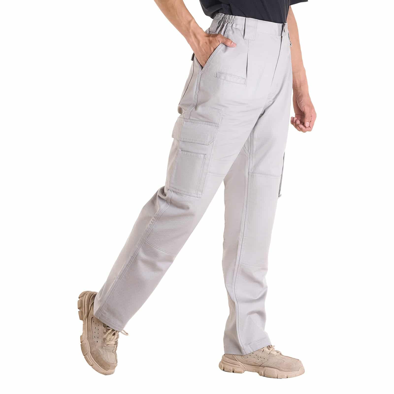 VEVOR Men's Flame-Resistant Cotton Work Pants, Gray XXL, Multi-Pocket, Tear-Proof, Ideal for Welding & Daily Wear — изображение 9