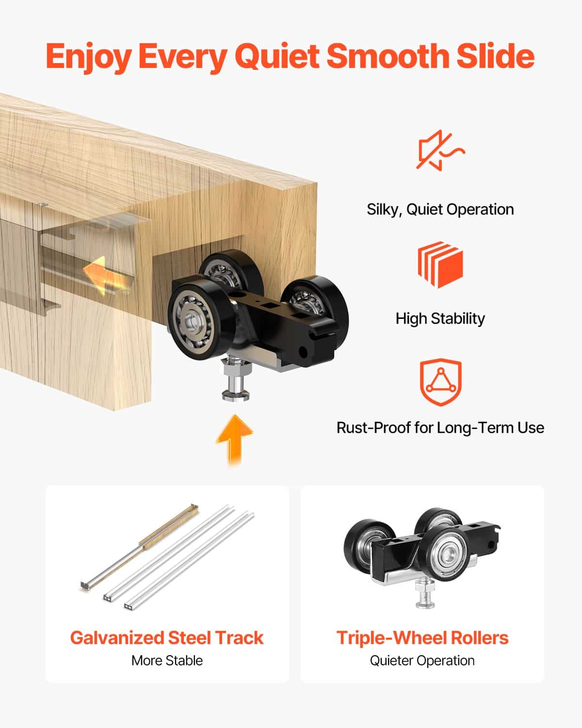 VEVOR Pocket Door Frame Kit for 610–762mm Wide, 2032mm High Doors, Soft-Close, Galvanized Steel, Easy Install — изображение 4