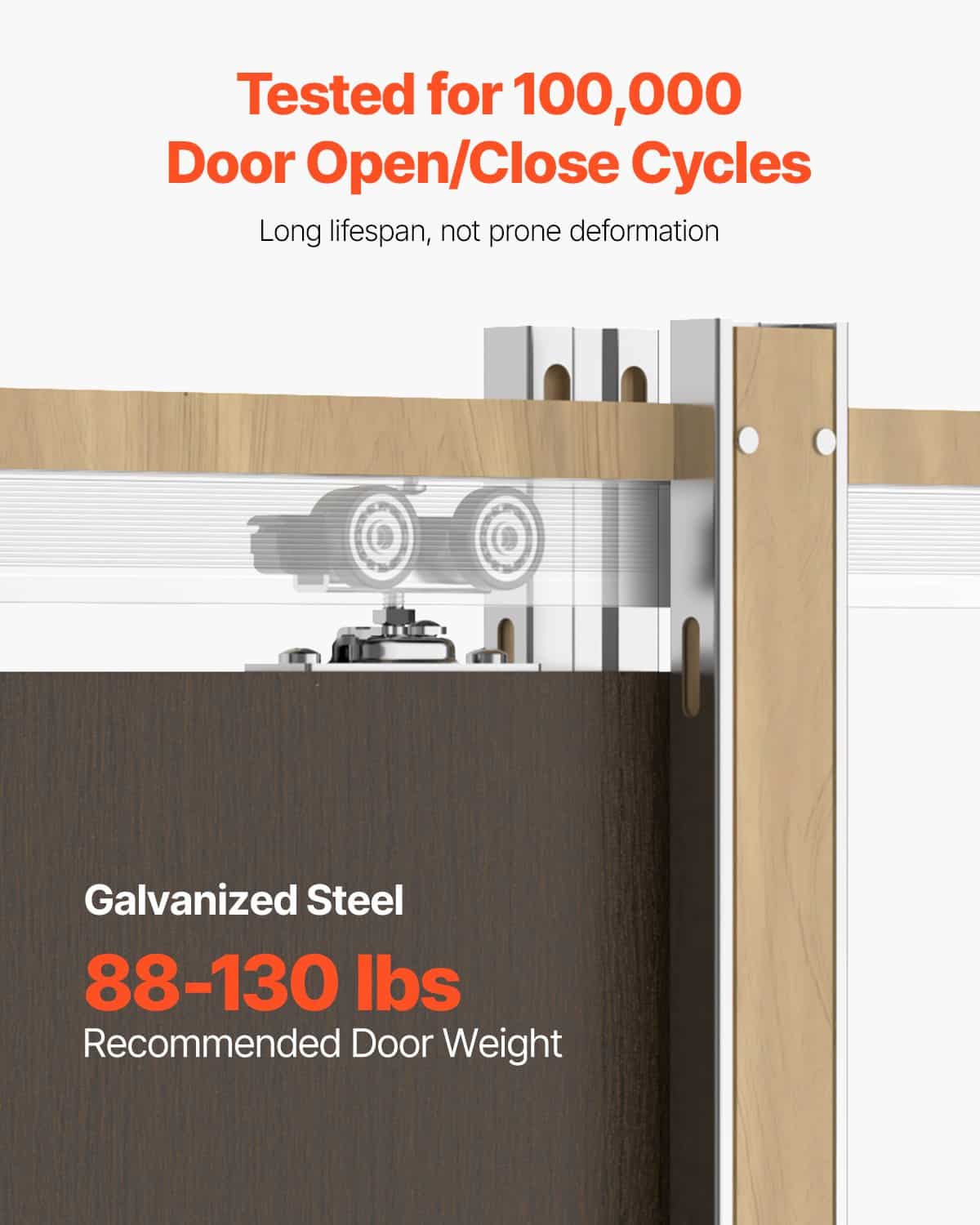 VEVOR Pocket Door Frame Kit for 610–762mm Wide x 2032mm High Doors, Soft-Close, Steel & Wood, Quiet Sliding, Easy Install — изображение 5