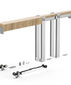 Комплект рамы для раздвижной двери VEVOR 610–914 мм шириной и 2032 мм высотой, мягкое закрытие, оцинкованная сталь, простая установка