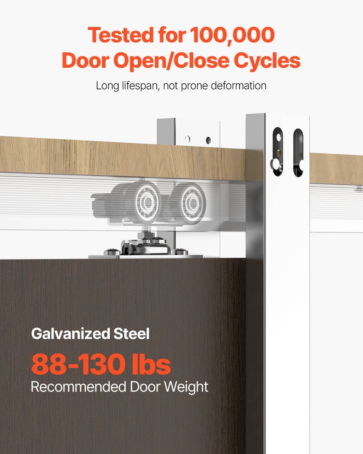 VEVOR Pocket Door Frame Kit for 610–914mm Wide x 2134mm High Doors, Soft-Close, Galvanized Steel, Quiet Sliding, Easy Install — изображение 5