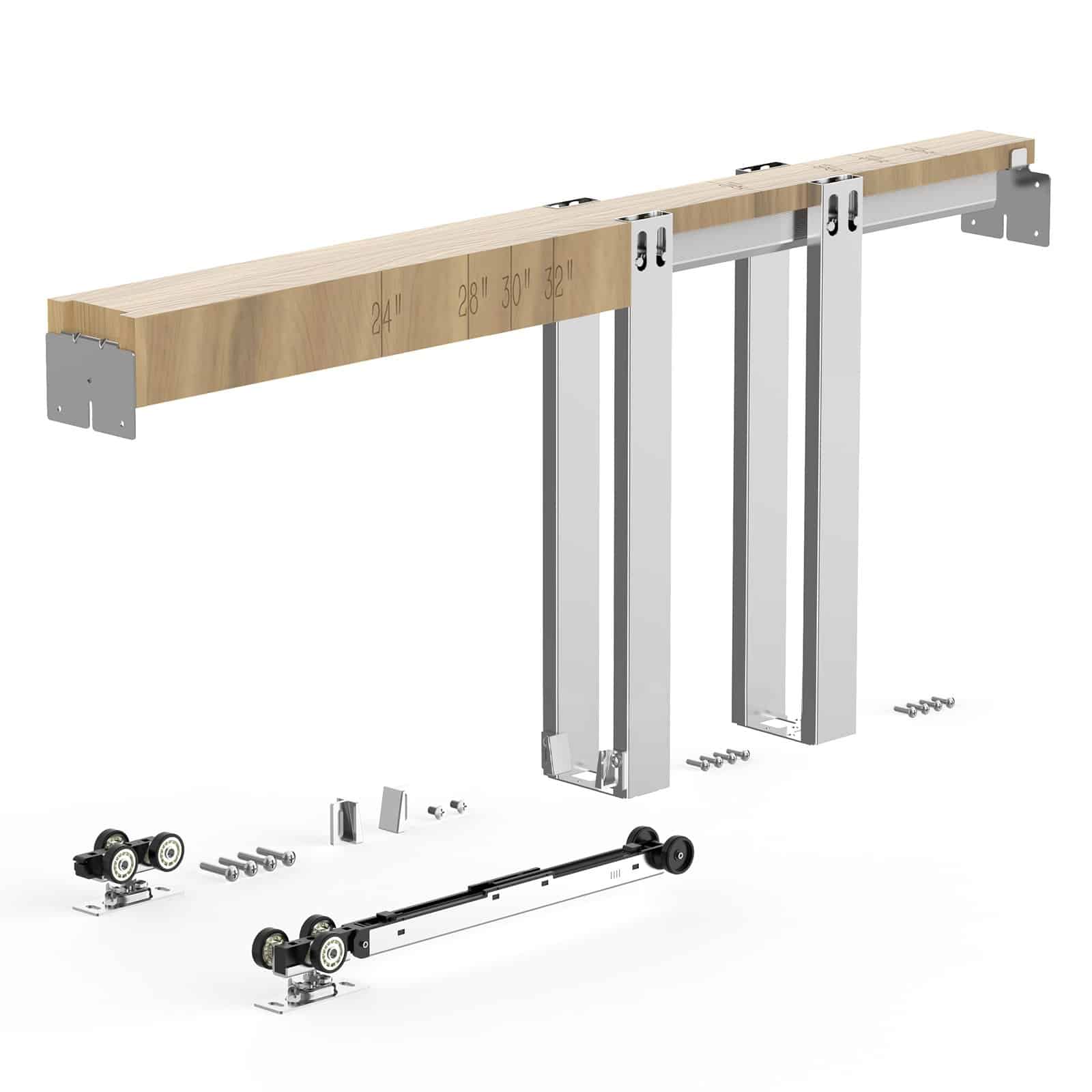 Комплект рамы для раздвижной двери VEVOR 610–914мм шириной и 2134мм высотой, мягкое закрытие, оцинкованная сталь, легкая установка