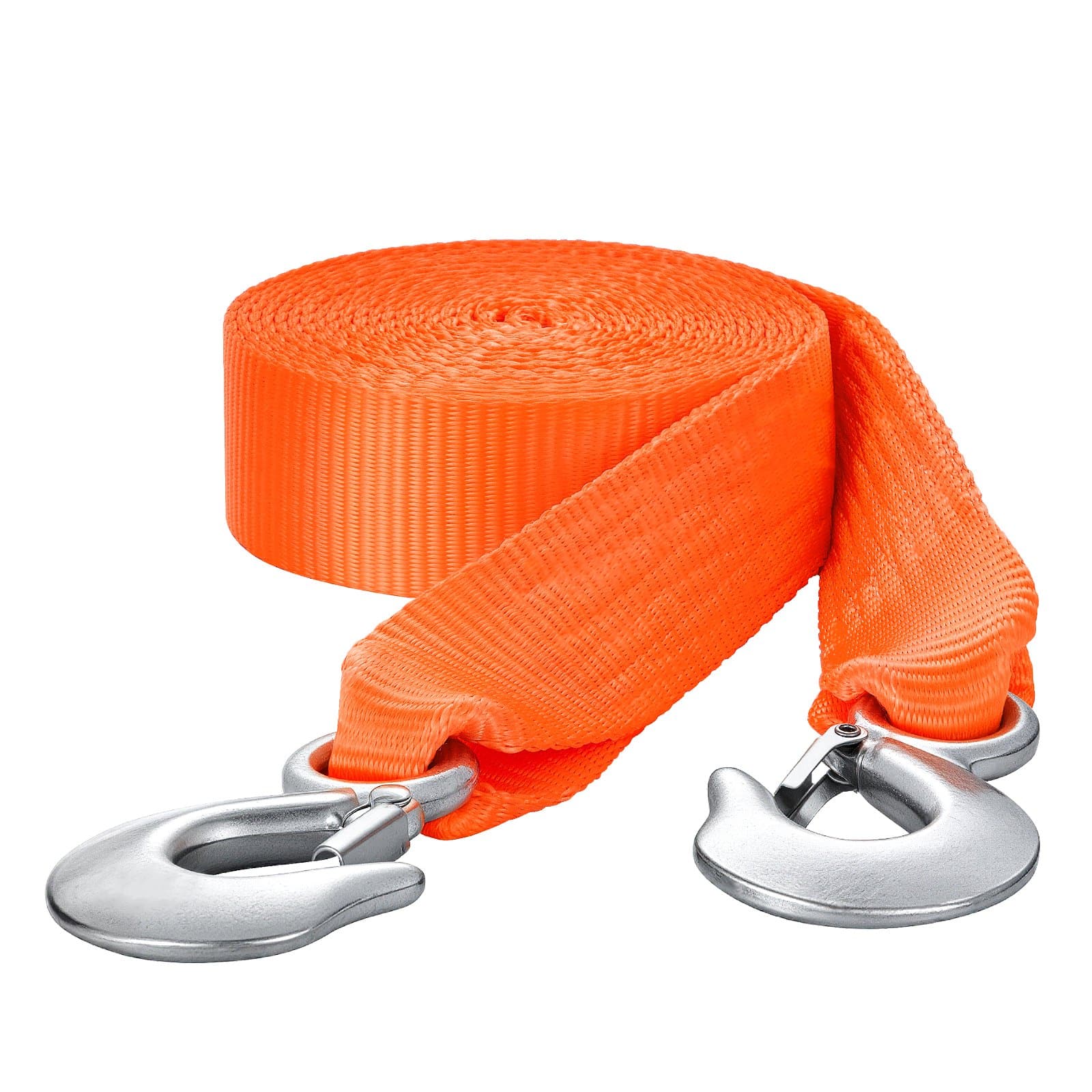 VEVOR Heavy-Duty Tow Strap with Hooks, 50.8 mm x 6.1 m, 7711 kg Capacity, Durable Recovery Rope for ATVs, Trucks & Vehicles
