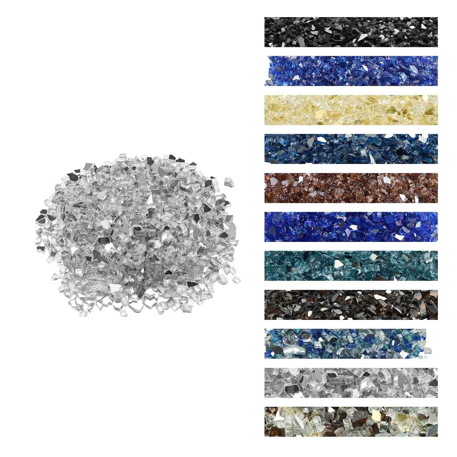 VEVOR 4,5 кг. Прозрачные светоотражающие огненные стеклянные камни, термостойкие, бездымные, 12,7 мм, для пожарных ям и ландшафтного дизайна