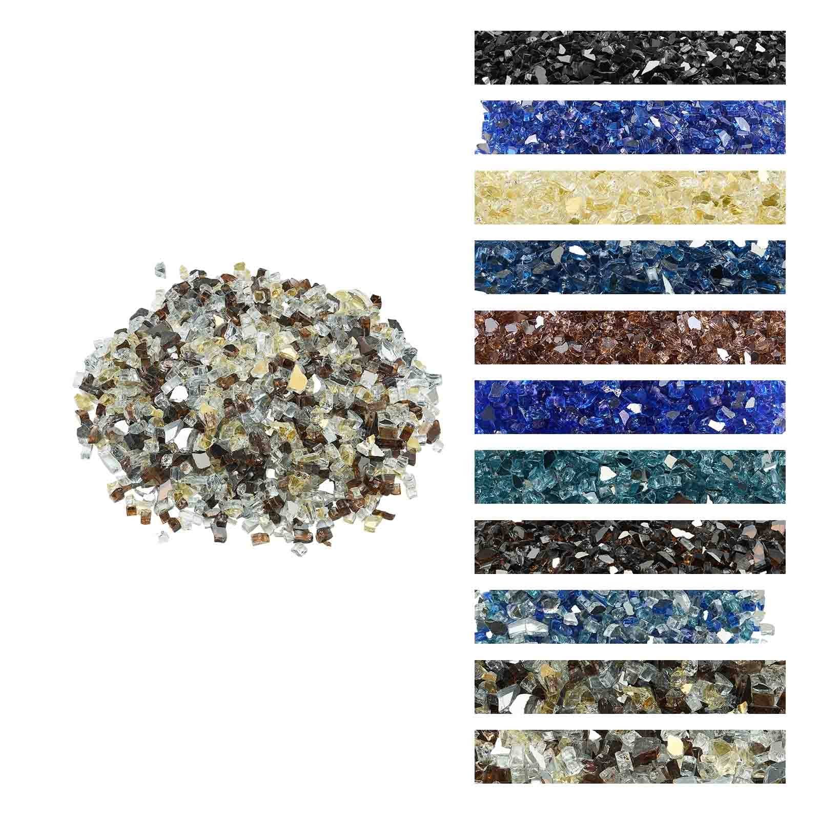 Светоотражающее закаленное огненное стекло VEVOR массой 4,5 кг, медь/прозрачное/золотое, каминные скалы с высоким темптом 12,7 мм для пожарных ям и декора