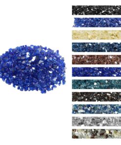 VEVOR 15,88 кг кобальтово-синее светоотражающее огненное стекло 12,7 мм, устойчивое к высоким температурам, бездымные скалы для пожарной ямы и ландшафтного дизайна