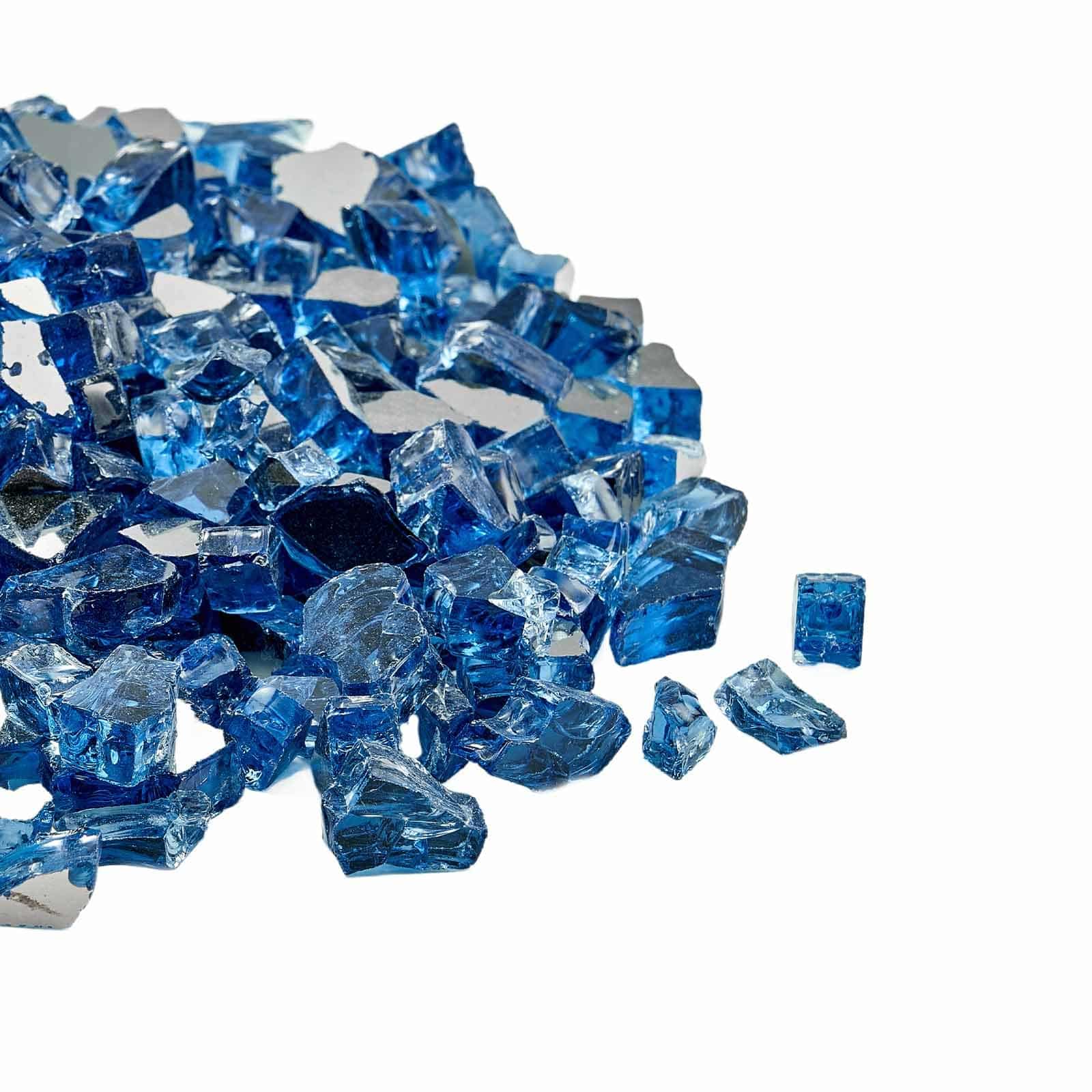 VEVOR 4.5kg Pacific Blue Reflective Fire Glass Rocks, 12.7mm Tempered, Smokeless, Heat-Resistant for Fire Pit or Landscaping - Зображення 10