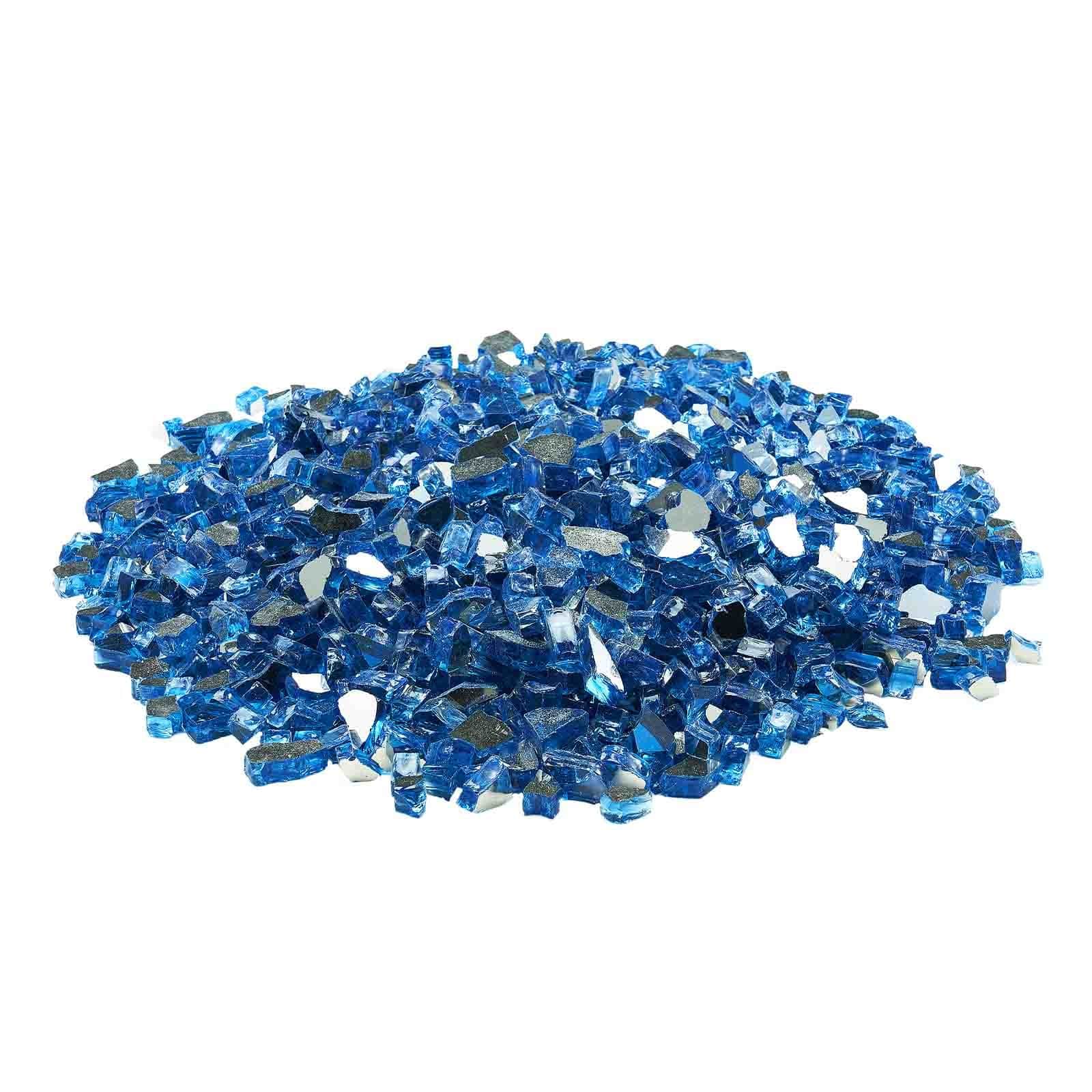 VEVOR 4.5kg Pacific Blue Reflective Fire Glass Rocks, 12.7mm Tempered, Smokeless, Heat-Resistant for Fire Pit or Landscaping - Зображення 11