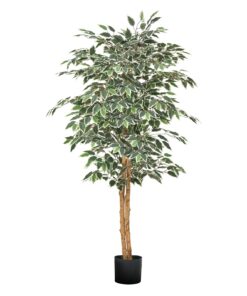 VEVOR 150cm Artificial Ficus Tree with Natural Trunk & Pot – Lifelike Indoor Faux Plant for Home, Office or Corner Décor