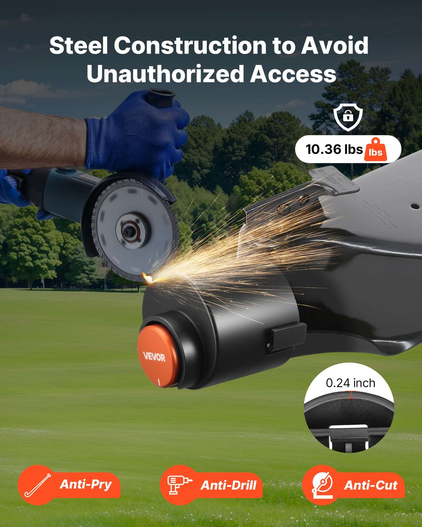 VEVOR Heavy Duty 58.6 mm Trailer Hitch Lock, Anti-Theft Coupler Lock with 3 Keys, Rust-Resistant for RV, Boat, Trailer — изображение 3