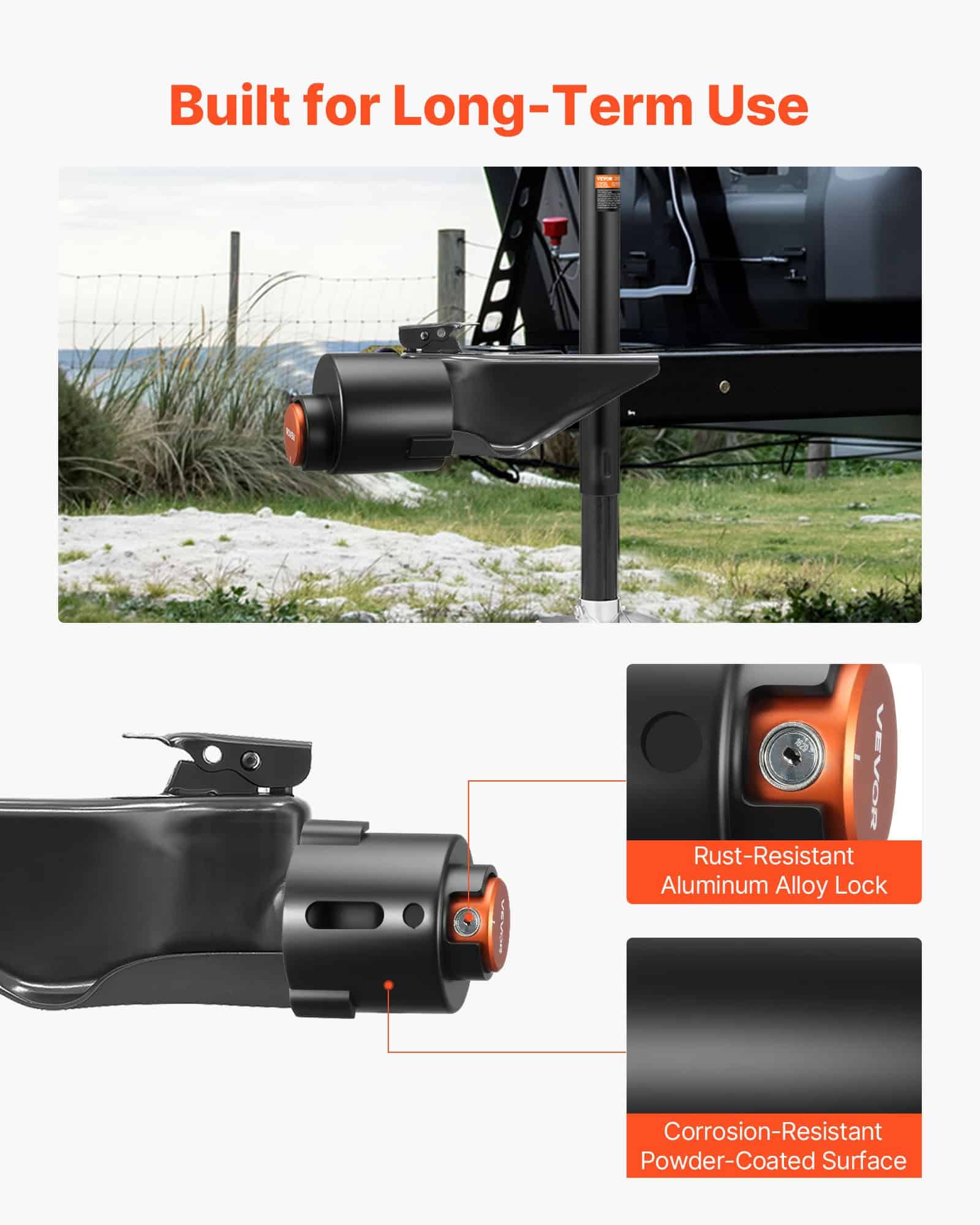 VEVOR Heavy Duty 58.6 mm Trailer Hitch Lock, Anti-Theft Coupler Lock with 3 Keys, Rust-Resistant for RV, Boat, Trailer — изображение 5