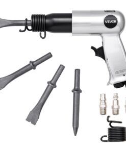 VEVOR 3500BPM Pneumatic Air Hammer with 70mm Stroke, 4 Chisels, Pistol-Grip Air Chisel Tool for Metal Cutting & Demolition