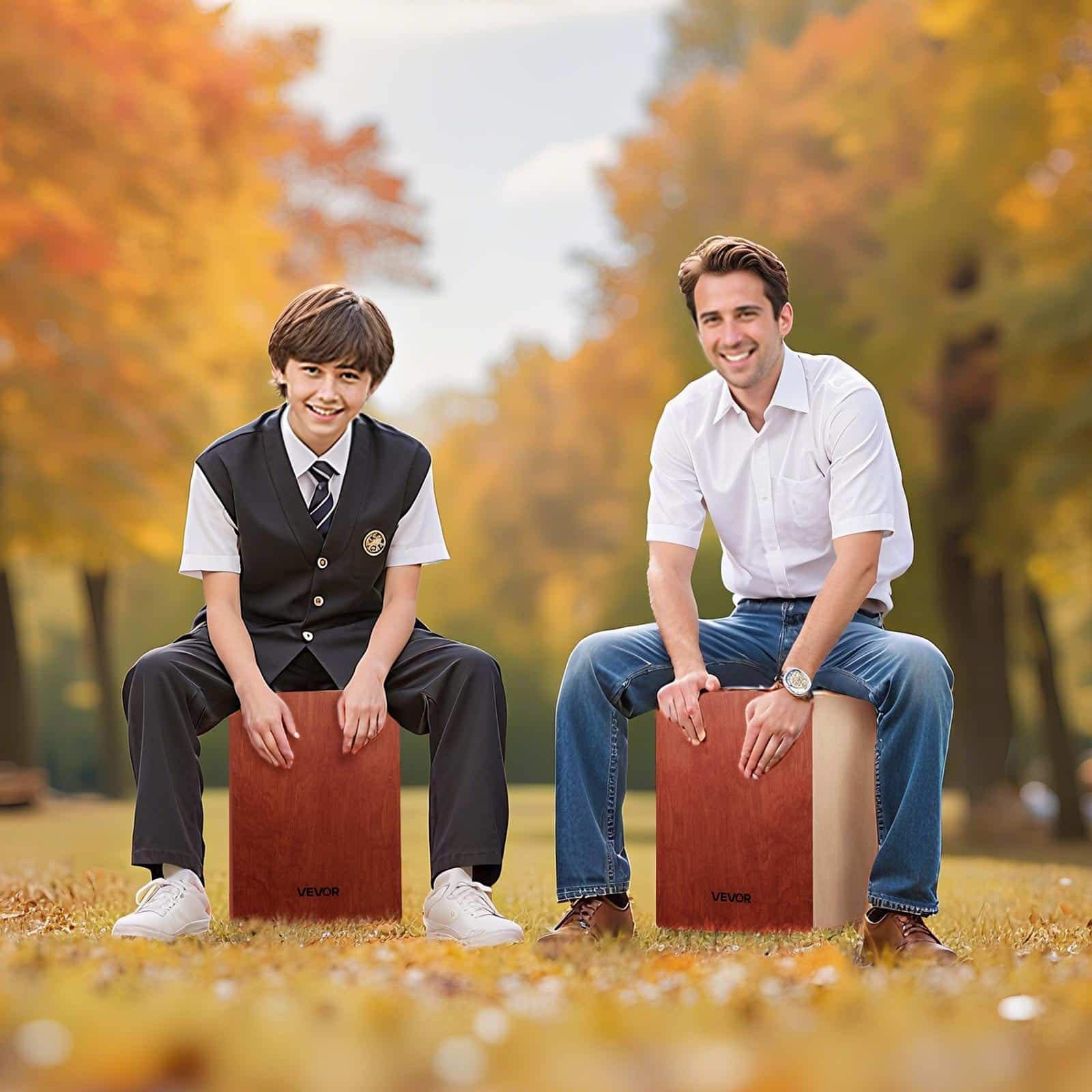 VEVOR Cajon Box Drum 305x305x430mm, Birch Wood, Internal Guitar Strings, Portable Percussion Instrument for All Levels – Paveikslėlis 8