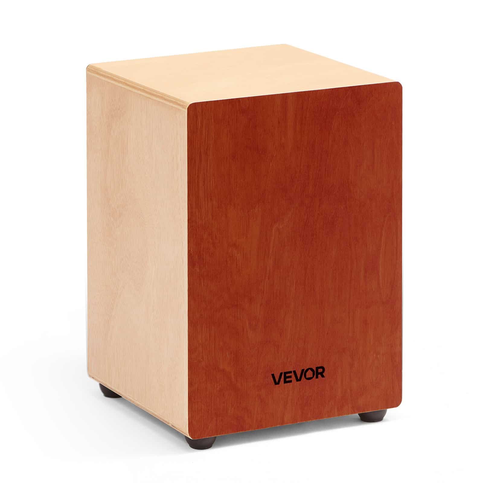 VEVOR Cajon būgnas 305x305x430mm, beržo mediena, su vidinėmis stygomis, nešiojamas mušamasis instrumentas visiems lygiams