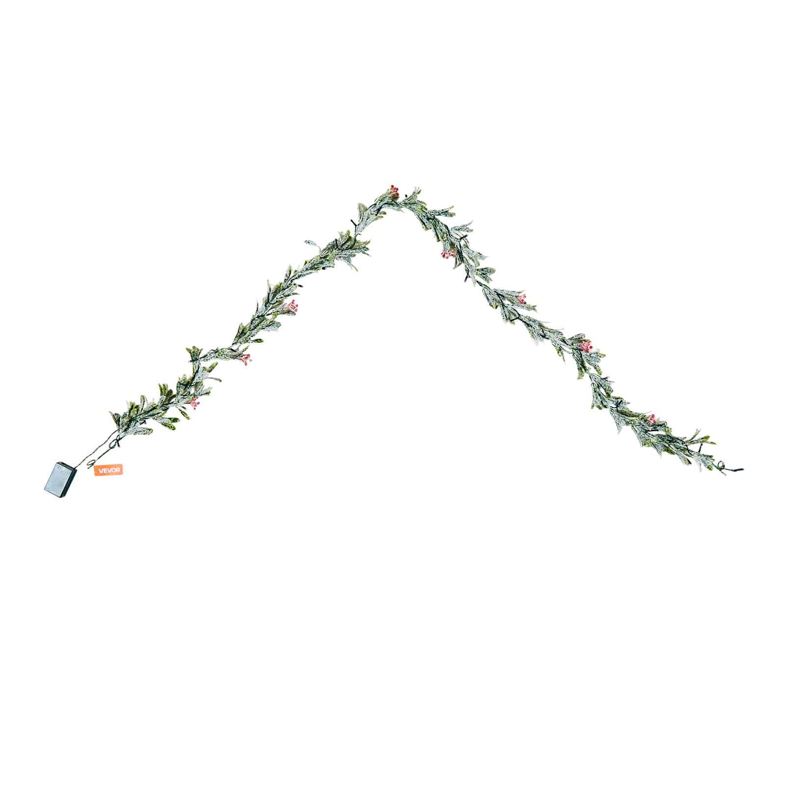 VEVOR 2011 mm Christmas Garland with LED Lights, Realistic Greenery, Olive Leaves & Berries, Indoor/Outdoor Xmas Decor — attēls 12