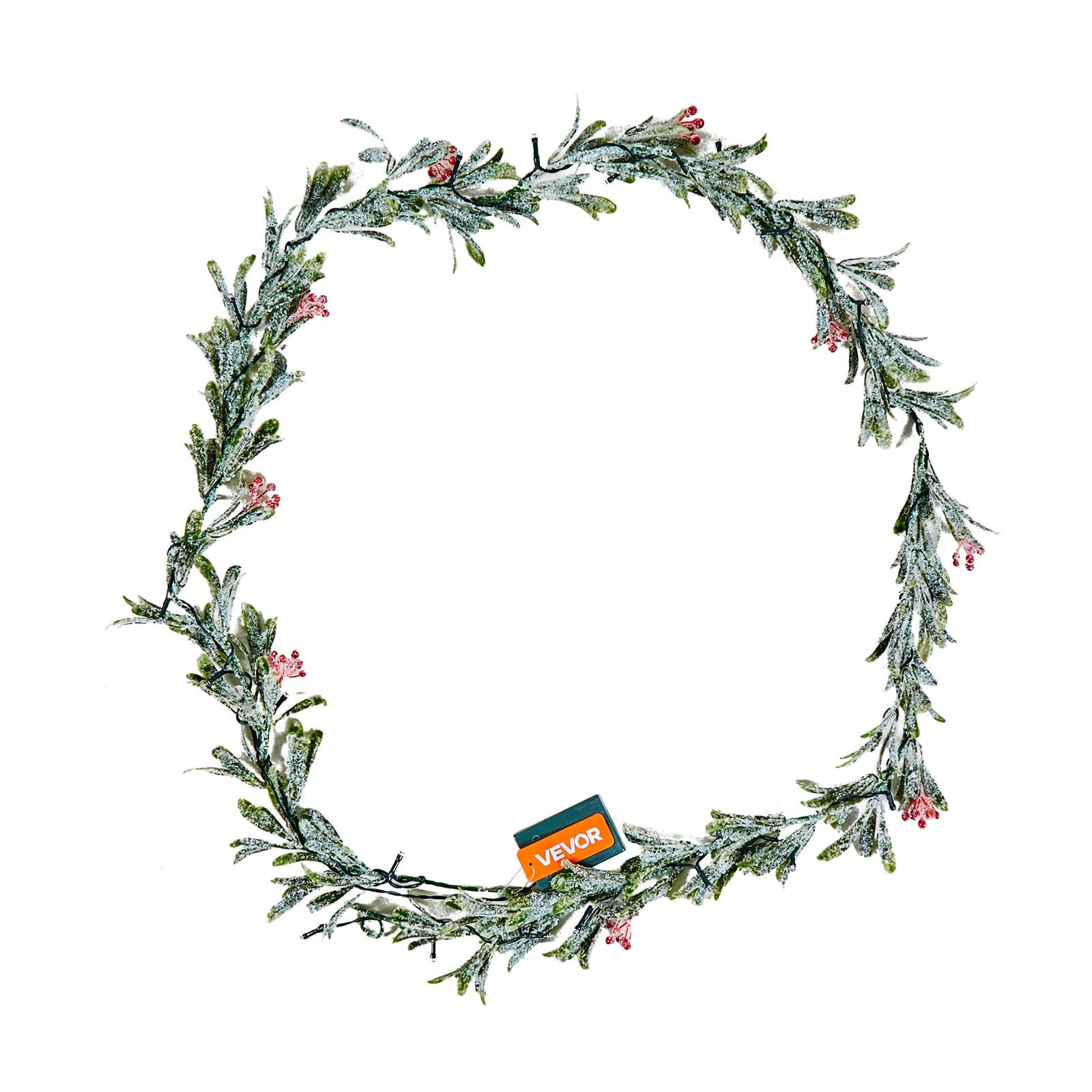 VEVOR 2011 mm Christmas Garland with LED Lights, Realistic Greenery, Olive Leaves & Berries, Indoor/Outdoor Xmas Decor — attēls 9