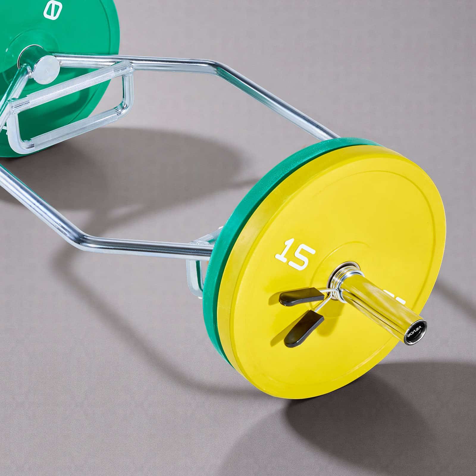 VEVOR Hex Trap Barbell 50mm, 360kg Capacity, Knurled Grip, Strength Training Bar for Squats, Deadlifts, Shoulder Press, Silver — attēls 8