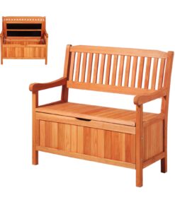 2-местная скамейка для хранения кедра VEVOR на открытом воздухе, палубная коробка 125 л, нагрузка 705 кг, деревянное садовое сиденье для патио с пыленепроницаемым и дренажным дизайном