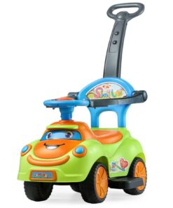 VEVOR 3-in-1 Ride-On Push Car maziem bērniem 19–36 mēneši, Walker no kājām līdz grīdai ar aizsargmargām, mūzika un uzglabāšana, zaļa, 25 kg