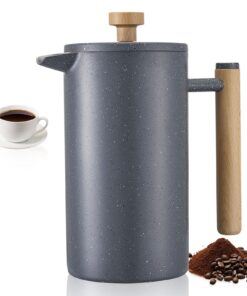 Кофеварка VEVOR 1L из нержавеющей стали французского пресса, изоляция с двойной стенкой, прецизионный фильтр, для кофе и чая, черный