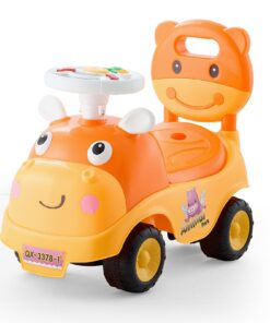 VEVOR Toddler Push Ride-On Car with Music, Horn & Storage, 22kg Capacity, for 19–36 Months Boys & Girls, Foot-to-Floor Walker