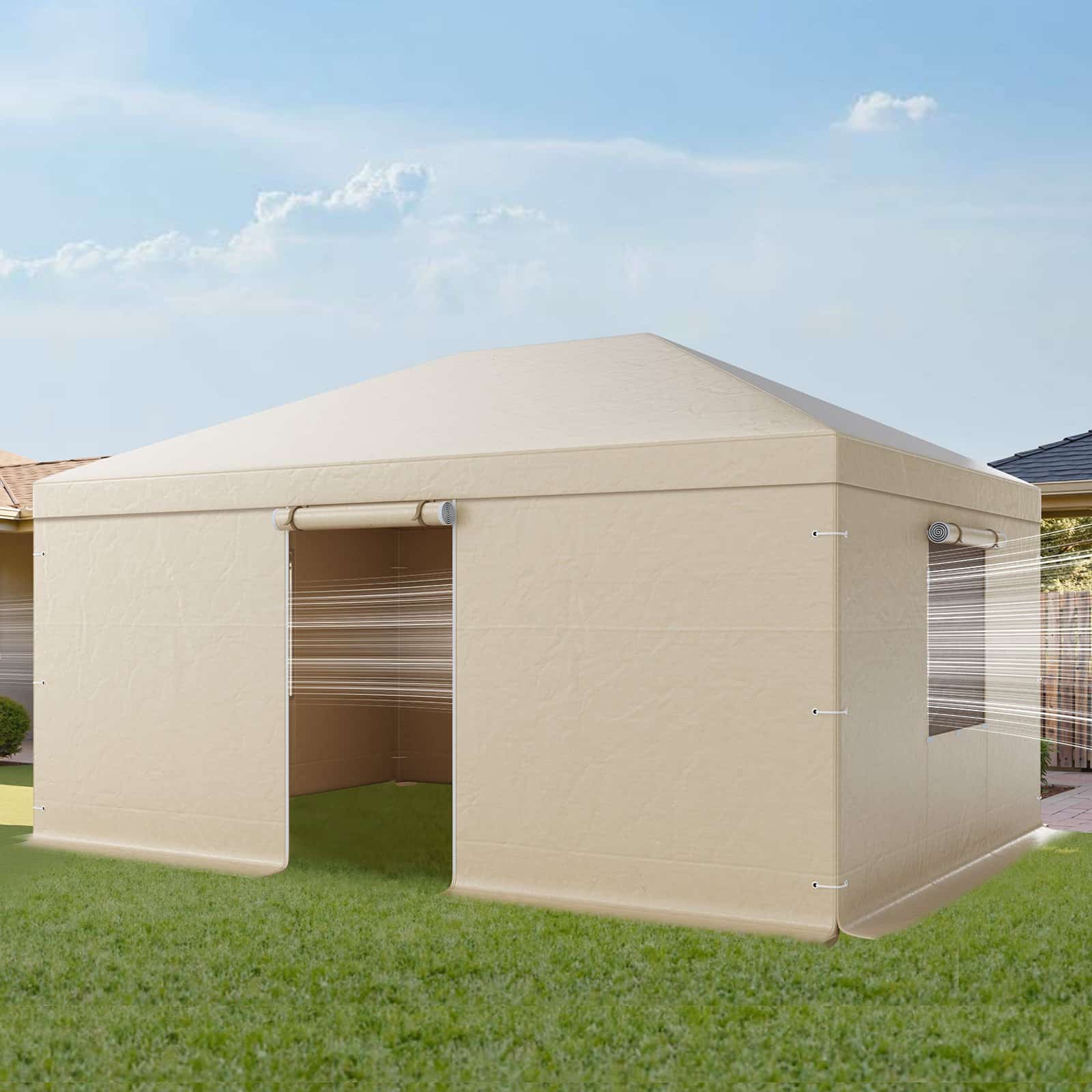 VEVOR Winter Gazebo Cover for 3.68x4.9 m Hardtop Gazebos, Waterproof PE with Sidewalls, Windows & Door, All-Weather Shelter — изображение 8