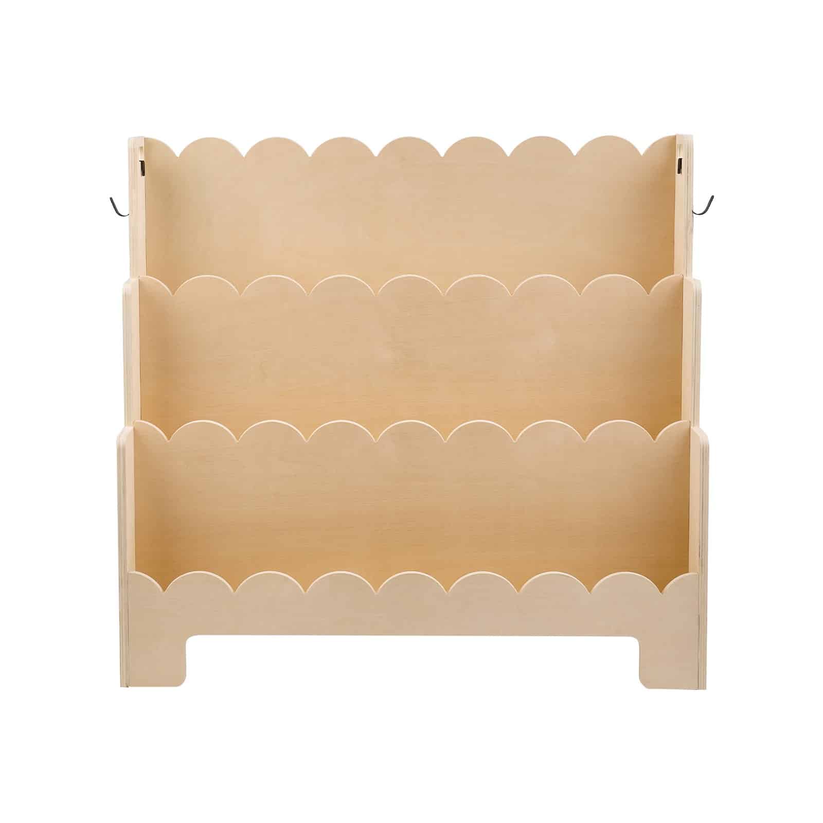 VEVOR 3-Tier Montessori Kids Bookshelf with Scalloped Design and Hooks – Front-Facing Wooden Bookcase for Toddlers & Preschool - Зображення 9