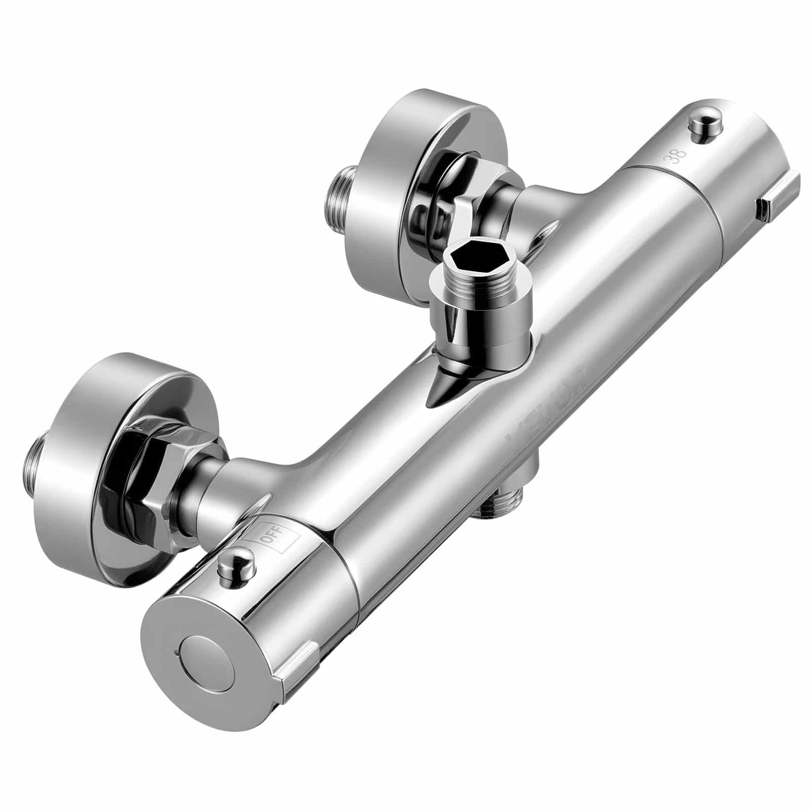 VEVOR Thermostatic Shower Mixer Valve with 38°C Safety Lock, Brass Body, Adjustable Water Flow, Anti-Scald for Bathroom/RV - Зображення 12