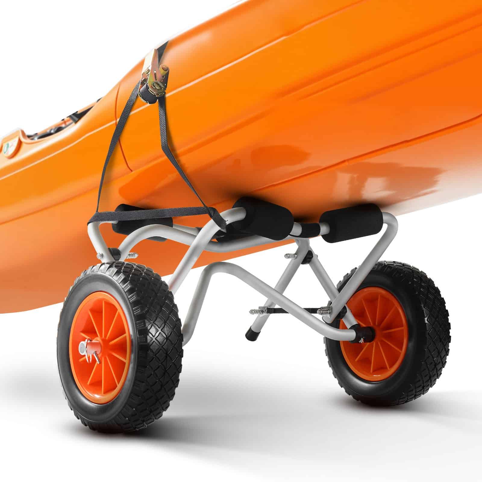 VEVOR Foldable Kayak Cart, 113.4 kg Capacity, 25.4 cm Solid Wheels, Strap Included – For Kayaks, Canoes, Paddleboards — attēls 11