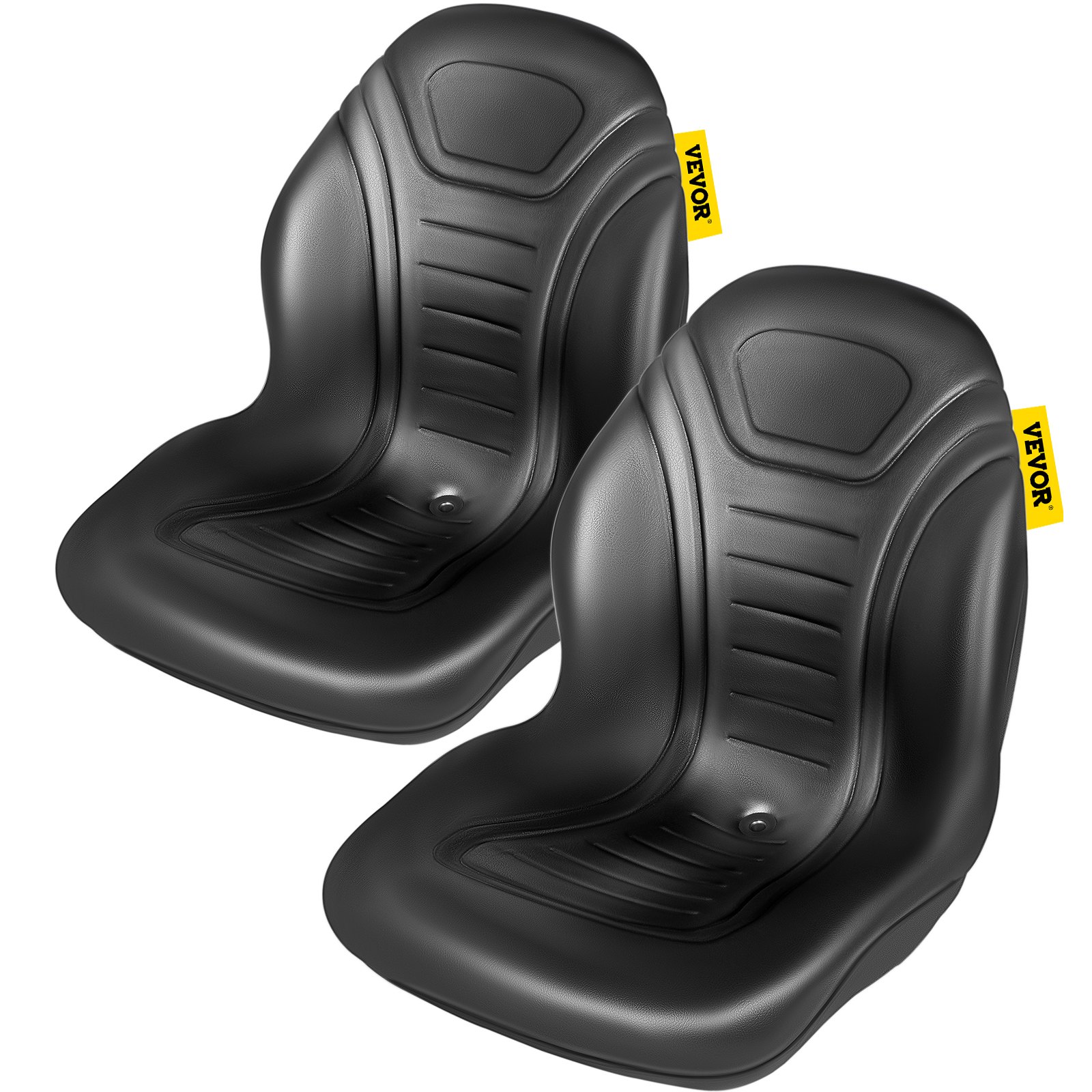 VEVOR Universal Tractor Seat Pair, High-Back Vinyl Seats with Drain Hole, Fits Forklifts & Mowers, Mounting 20.3x29.2 & 28.6x29.2 cm