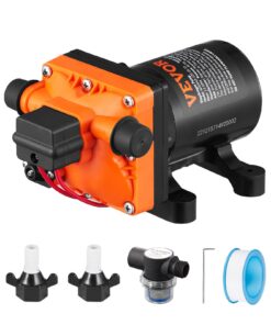 VEVOR 12V Diaphragm Water Pump, 13.25L, 3.5 GPM, 55 PSI, Self-Priming, Pressure Switch, for RV, Boat, Garden, FCC Certified