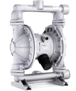VEVOR Pneumatic Double Diaphragm Pump 167 L/min, Max 7.9 bar, 3.8 cm Inlet/Outlet, Aluminum, for Diesel, Oil, Grease, 2 Extra Diaphragms