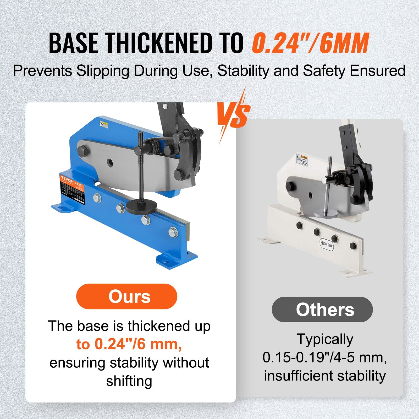VEVOR 270mm Manual Metal Sheet Shear HS-12, Heavy-Duty T10 Blade Bench ...