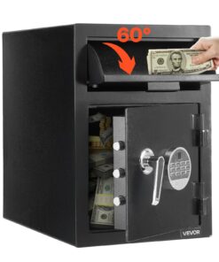 VEVOR 34L Drop Slot Safe з цифровою клавіатурою, сейф для зберігання важких сталевих депозитаріїв з сигналізацією, ключами та світлодіодами для готівки, документів, чорний